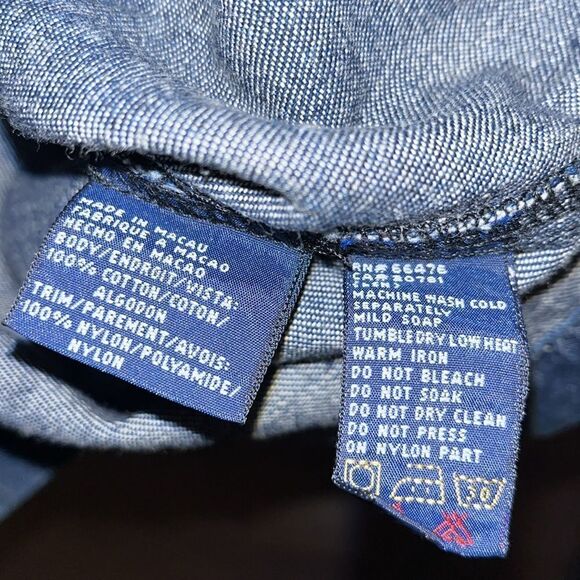 Tommy Hilfiger Jeans vintage style summer big man Denim Polymide Shirt Jacket L - Picture 10 of 10